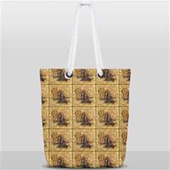 Ship Full Print Rope Handle Tote (small)