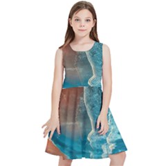 Sea Ocean Coastline Coast Sky Clouds Beach Sand Kids  Skater Dress