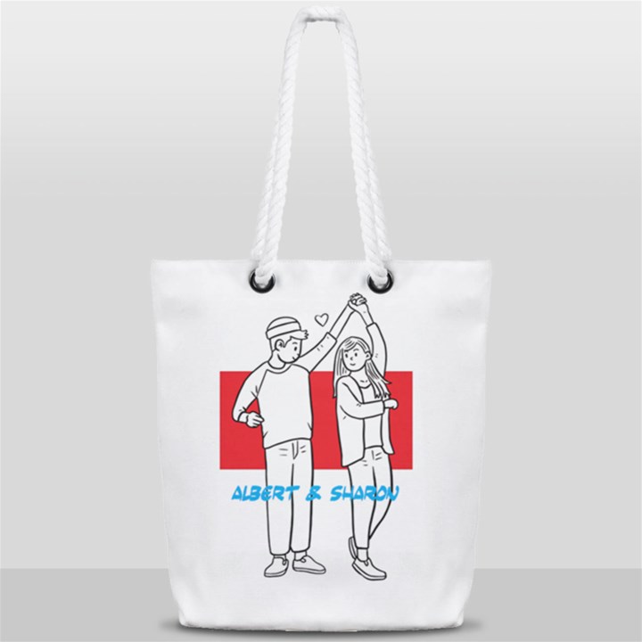 ColorfulCouple Full Print Rope Handle Tote (Small)