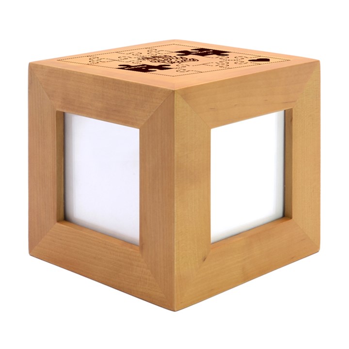 Puzzle 2 names Wood Photo Frame Cube