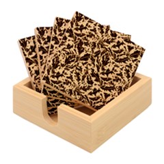 Leaves Leaf Pattern Patterns Colorfu Bamboo Coaster Set