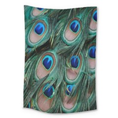 Peacock-feathers,blue2 Large Tapestry