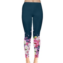 Pink Pink World Blue Water With Pattern Tree Japanese Cherry Blossom Women s Leggings