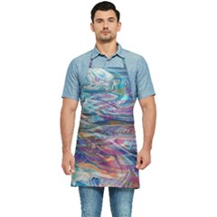 Abstarct Cobalt Waves Kitchen Apron