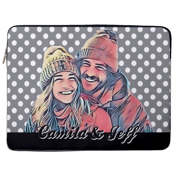 Personalized Comic Style 17  Vertical Laptop Sleeve Case With Pocket