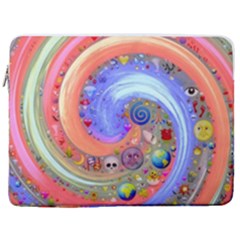 Swirl Vortex Emoji Cyclone Motion 17  Vertical Laptop Sleeve Case With Pocket