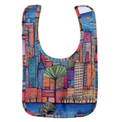 City New York Nyc Skyscraper Skyline Downtown Night Business Urban Travel Landmark Building Architec Baby Bib