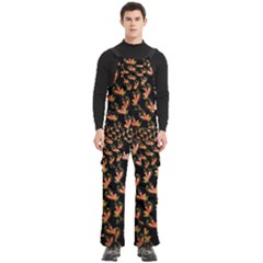 Regal Eagle Pattern Men s Side Zip Front Pouch Ski And Snowboard Bib Pants	