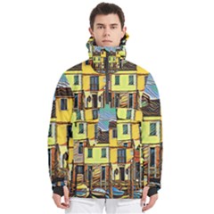 Colorful Venice Homes - Venezia, Italy Men s Pullover Zip Ski And Snowboard Waterproof Breathable Jacket