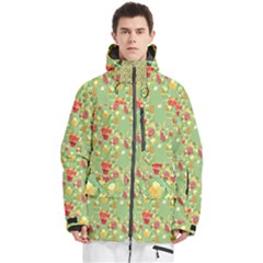 Retro 1880s Flowers Pattern 17 Men s Multi Pockets Zip Ski And Snowboard Waterproof Breathable Jacket