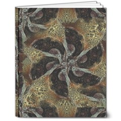 Abstract Ornate Organic Texture Design Print 8  X 10  Hardcover Notebook