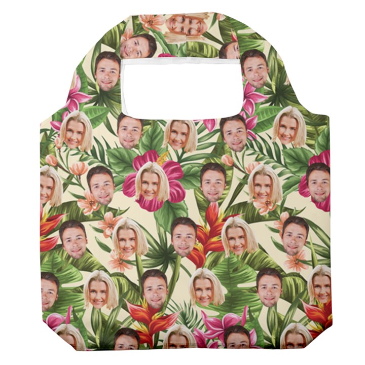 Personalized Couple Many Head Hawaii Tropical Summer Premium Foldable Grocery Recycle Bag Premium Foldable Grocery Recycle Bag