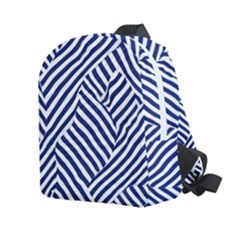 Blue And White Abstract Stripes Kids  Age 2-4 Lightweight Preschool Backpack