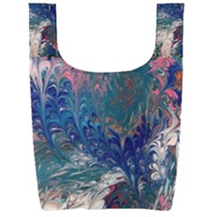 Blue Feathers And Flames Foldable Shopping Bag