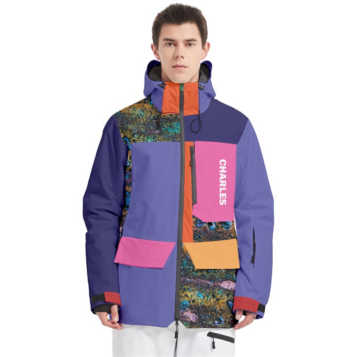 Custom Mix Color Any Text Name Men s Multi Pockets Zip Ski and Snowboard Waterproof Breathable Jacket