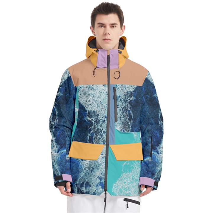 Custom Mix Color Any Text Name Men s Multi Pockets Zip Ski and Snowboard Waterproof Breathable Jacket