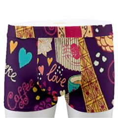 Collage Worx Black Collage Cupcake Eifel Tower Fireworks Paris Men s Boxer Briefs