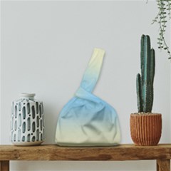 Cream Yellow To Baby Blue Bilinear Gradient Japanese Wrist Knot Bag