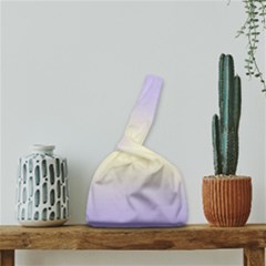 Pale Violet To Cream Yellow Bilinear Gradient Japanese Wrist Knot Bag