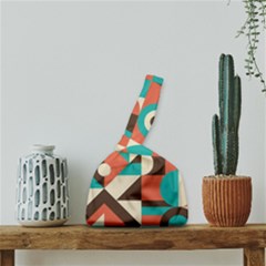 Retro Colorful Background, Retro Abstraction Japanese Wrist Knot Bag