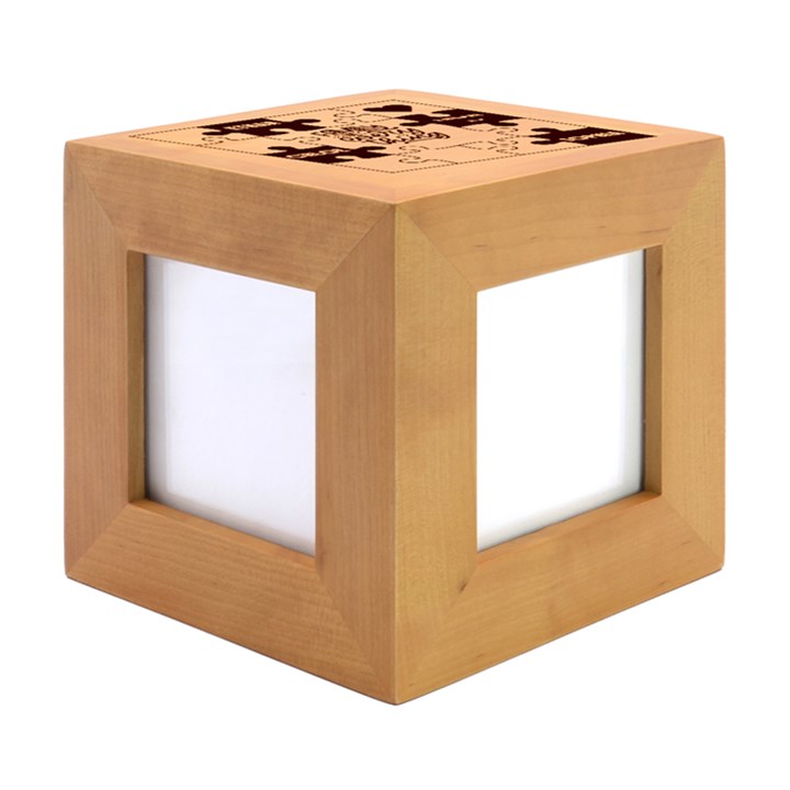 Puzzle 4 names Wood Photo Frame Cube