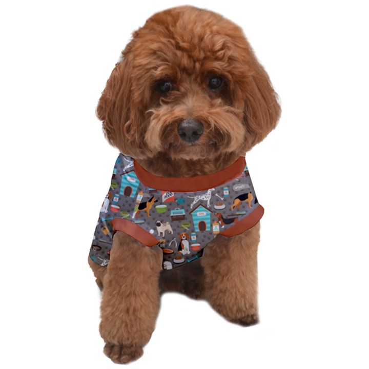 Custom Dog Illustration Pattern Name Any Text Dog T-Shirt