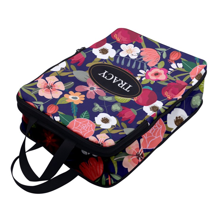 Custom Floral Name Any Text Full Print Foldable Shoe Storage Bag