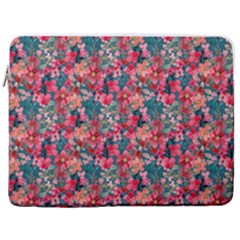 Red Flowers 2 17  Vertical Laptop Sleeve Case With Pocket