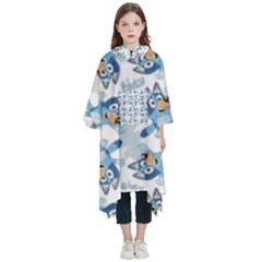 Bluey, Bluey Merch, Bluey Pattern, Bluey Bluey, Bingo, Bluey Design, Bluey Dog Kids  Hooded Rain Ponchos