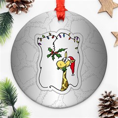 The Hungry Giraffe Round Ornament (two Sides)