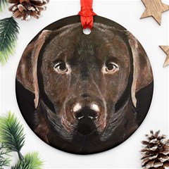 Chocolate Lab Round Ornament (two Sides)