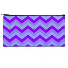 Chevron Blue Pencil Cases