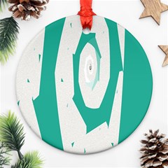 Aqua Blue And White Swirl Design Ornament (round) 