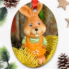 Easter Hare Easter Bunny Ornament (oval)