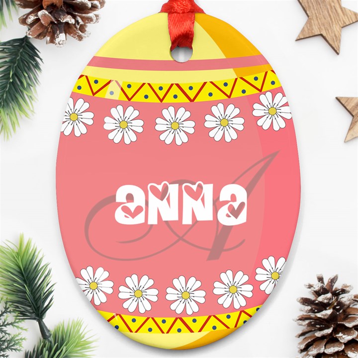 Easter Egg Hunter Oval Ornament