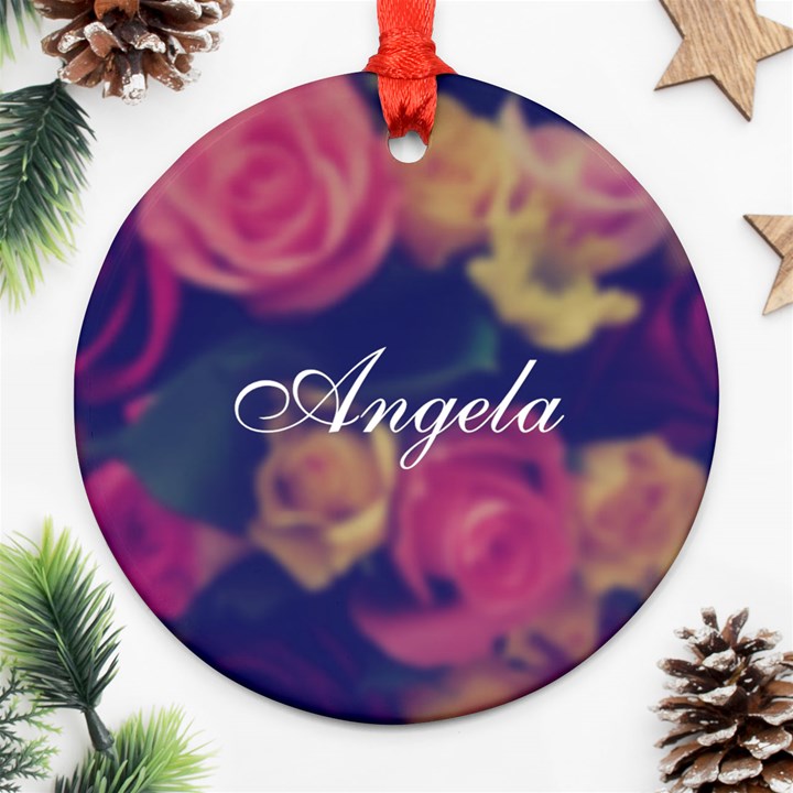 Vintage Monogram Flower Ornament (Round)