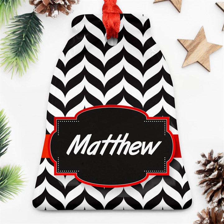 Pattern Black 1 Bell Ornament (Two Sides)