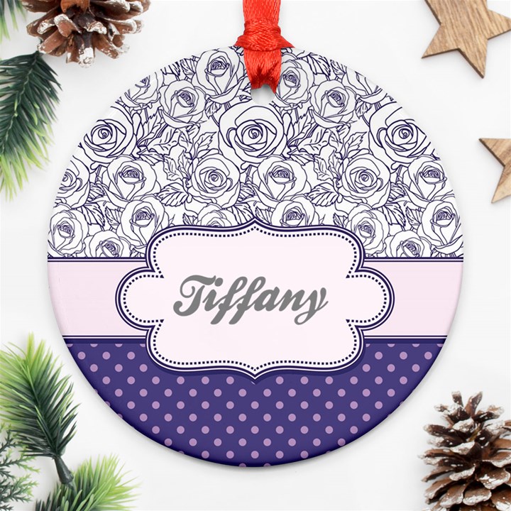 Pattern Purple 2 Round Ornament (Two Sides)