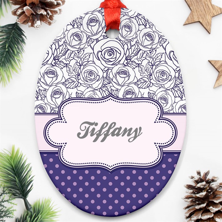 Pattern Purple 2 Oval Ornament (Two Sides)