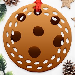 Cookie Chocolate Biscuit Brown Ornament (round Filigree)