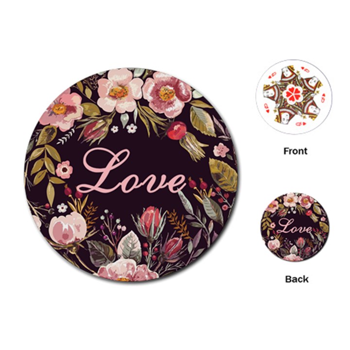 Love Playing Cards Single Design (Round)
