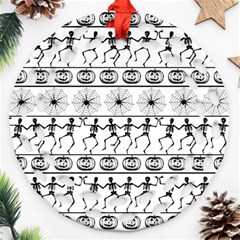 Halloween Pattern Round Filigree Ornament (two Sides)