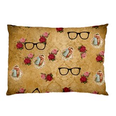 Vintage Glasses Beige Pillow Case (two Sides)