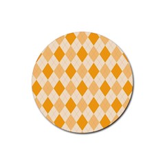 Argyle Pattern Seamless Design Rubber Coaster (round) 