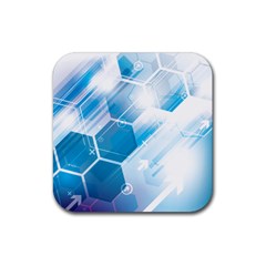 Hexagon Euclidean Vector Gradient Del  Blue Color Science And Technology Rubber Coaster (square) 