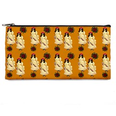 Victorian Skeleton Orange Pencil Cases