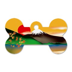Mount Fuji Japan Lake Sun Sunset Dog Tag Bone (one Side)