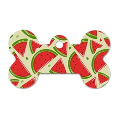 Cute Watermelon Seamless Pattern Dog Tag Bone (one Side)