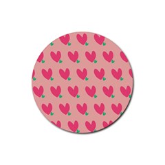 Hearts Rubber Coaster (round) 