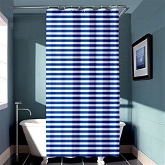 Classic Marine Stripes Pattern, Retro Stylised Striped Theme Shower Curtain 36  X 72  (stall) 